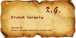 Krutek Gergely névjegykártya